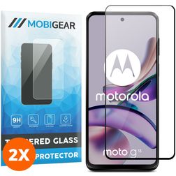 Mobigear Premium Motorola Moto G13 Glazen Screenprotector - Case Friendly - Zwart (2-Pack)