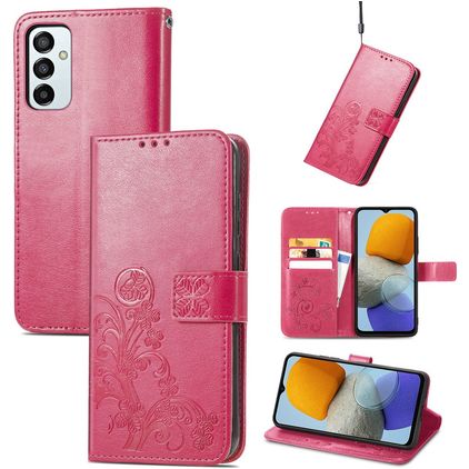 Mobigear Clover Samsung Galaxy M23 Hoesje Bookcase Portemonnee - Magenta