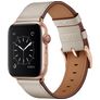 Mobigear Firenze Leren Apple Watch Bandje Gespsluiting - 49/46/45/44 mm - Beige