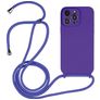 Mobigear Lanyard iPhone 14 Pro Siliconen Hoesje met koord - Paars