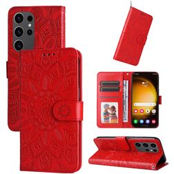 Mobigear Sunflower Samsung Galaxy S24 Ultra Hoesje Bookcase Portemonnee - Rood