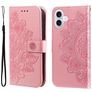 Mobigear Flowers iPhone 17 Hoesje Bookcase Portemonnee - Roségoud