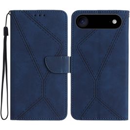 Mobigear Stitch iPhone Air Hoesje Bookcase Portemonnee - Blauw