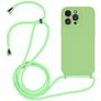 Mobigear Lanyard iPhone 14 Pro Siliconen Hoesje met koord - Groen