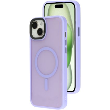 Mobiparts Hardcover iPhone 15 Plus MagSafe Hoesje Hardcase Backcover - Satin Lila