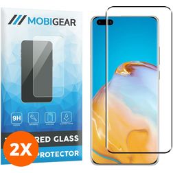 Mobigear Premium Huawei P40 Pro Glazen Screenprotector - Case Friendly - Zwart (2-Pack)