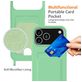 Mobigear Lanyard Card iPhone 17 Pro Siliconen Hoesje met koord en Pasjeshouder - Groen