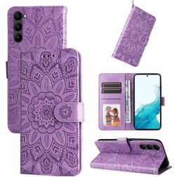 Mobigear Sunflower Samsung Galaxy S23 Hoesje Bookcase Portemonnee - Paars