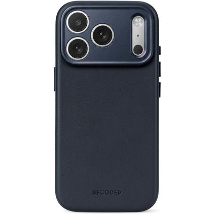 Decoded iPhone 18 Pro MagSafe Hoesje Echt Leer Backcover Shockproof - Midnight Blue