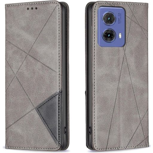 Mobigear Rhombus Slim Motorola Moto G85 Hoesje Bookcase - Grijs