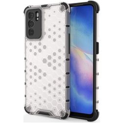 Mobigear Honeycomb OPPO Reno 6 5G Hoesje Hardcase Backcover Shockproof - Wit