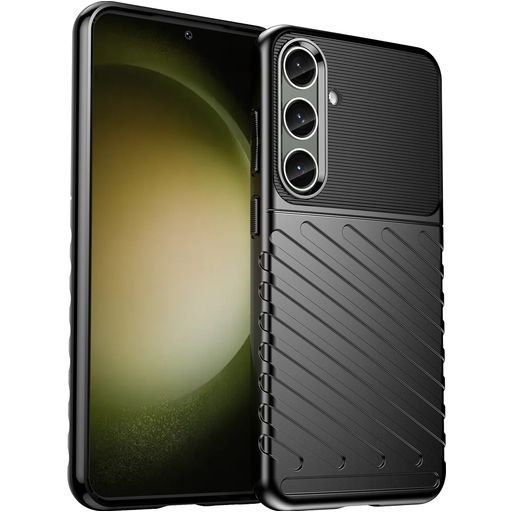 Mobigear Groove Samsung Galaxy S24 Plus Hoesje Flexibel TPU Backcover - Zwart