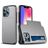 Mobigear Card iPhone 13 Hoesje Hardcase Backcover Shockproof met Pasjeshouder - Grijs