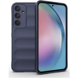 Mobigear Bumpy Samsung Galaxy A55 Hoesje Flexibel TPU Backcover - Donkerblauw