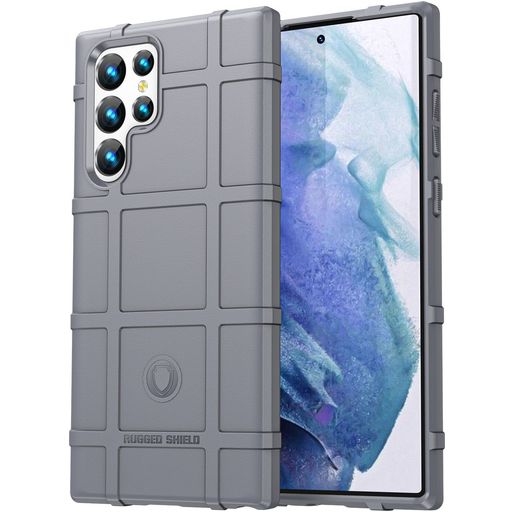 Mobigear Rugged Shield Samsung Galaxy S22 Ultra Hoesje Flexibel TPU Backcover Shockproof - Grijs