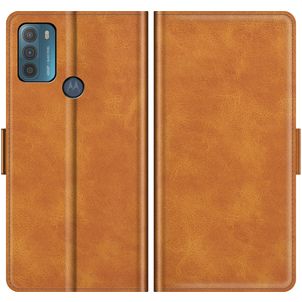 Mobigear Slim Magnet Motorola Moto G50 Hoesje Bookcase Portemonnee - Cognac