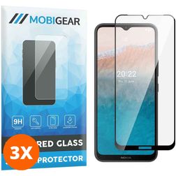 Mobigear Premium Nokia C21 Plus Glazen Screenprotector - Case Friendly - Zwart (3-Pack)