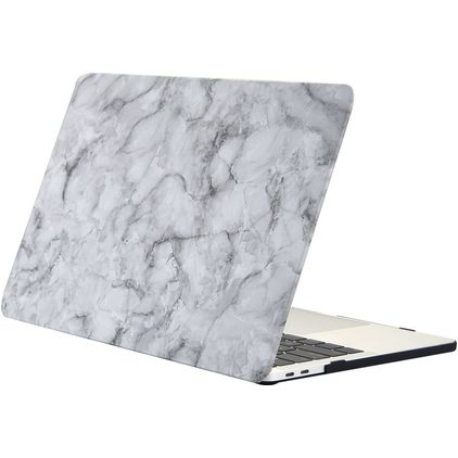 Mobigear Marble MacBook 12 Inch (2015-2017) Hoes Hardshell Laptopcover MacBook Case - Wit / Grijs - Model A1534