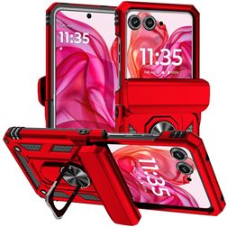 Mobigear Armor Ring Motorola Razr 50 Hoesje Hardcase Backcover Shockproof met Ringhouder - Rood