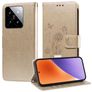 Mobigear Flowers Xiaomi 15 Hoesje Bookcase Portemonnee - Goud