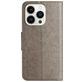 Mobigear Flowers iPhone 16 Pro Max Hoesje Bookcase Portemonnee - Grijs