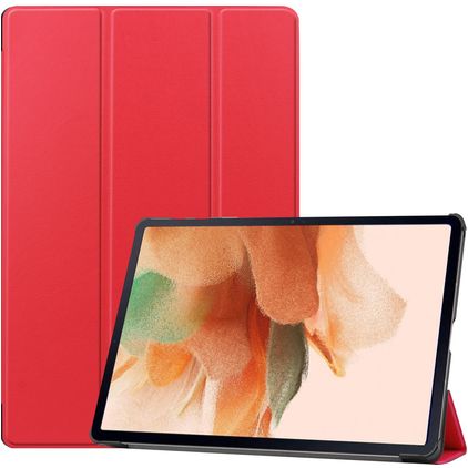 Mobigear Tri-Fold Samsung Galaxy Tab S7 FE Hoes Bookcase - Rood