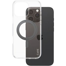 CARE by PanzerGlass Feature Case iPhone 16 Pro Max MagSafe Hoesje Hardcase Backcover - Transparant / Zwart