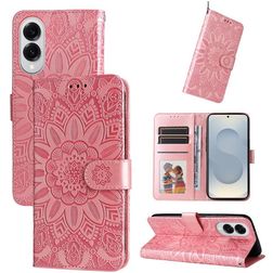 Mobigear Sunflower Samsung Galaxy S25 Edge Hoesje Bookcase Portemonnee - Roségoud