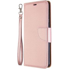 Mobigear Litchi Luxury Wallet Book Case Rose Gold Samsung Galaxy A21