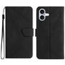 Mobigear Stitch iPhone 17 Hoesje Bookcase Portemonnee - Zwart