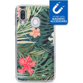My Style Magneta Samsung Galaxy A40 Hoesje Flexibel TPU Backcover - Black Jungle