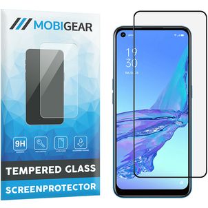 Mobigear Premium OPPO A53 Glazen Screenprotector - Case Friendly - Zwart