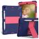 Mobigear ShieldStand iPad 9 (2021) Hoes Hard Kunststof,Siliconen Backcover + Stylus Houder + Standaard - Blauw / Roze