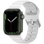 Mobigear Bumpy Siliconen Apple Watch Bandje Gespsluiting - 42/41/40/38 mm - Wit