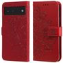 Mobigear Flowers Google Pixel 6 Hoesje Bookcase Portemonnee - Rood