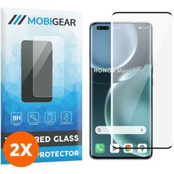 Mobigear Premium HONOR Magic 4 Pro Glazen Screenprotector - Case Friendly - Zwart (2-Pack)
