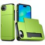 Mobigear Card iPhone 16e Hoesje Hardcase Backcover Shockproof met Pasjeshouder - Groen