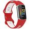 Mobigear Sport Dual Siliconen Fitbit Charge 5 Bandje Druksluiting - Wit / Rood