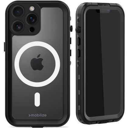 Mobilize Waterproof iPhone 16 Pro Max Waterdicht MagSafe Hoesje Hardcase Backcover - Zwart