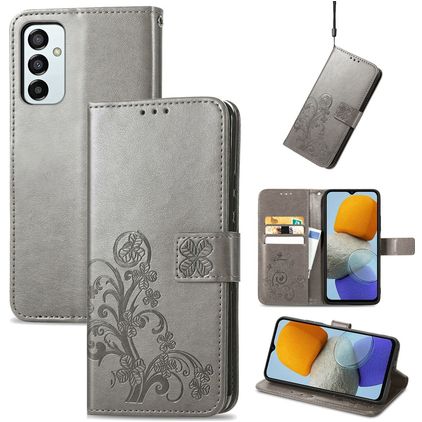 Mobigear Clover Samsung Galaxy M23 Hoesje Bookcase Portemonnee - Grijs