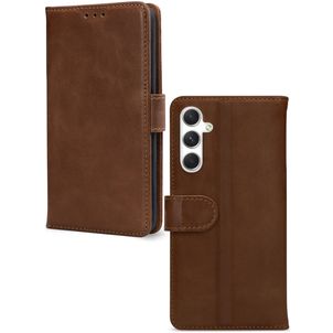 Mobilize Wallet Samsung Galaxy A34 Hoesje Echt Leer Bookcase Portemonnee - Bruin