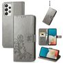 Mobigear Clover Samsung Galaxy A73 Hoesje Bookcase Portemonnee - Grijs