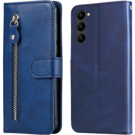 Mobigear Zipper Samsung Galaxy S23 Hoesje Bookcase Portemonnee - Blauw