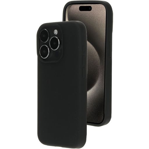 Mobiparts iPhone 15 Pro Siliconen MagSafe Hoesje Backcover - Zwart
