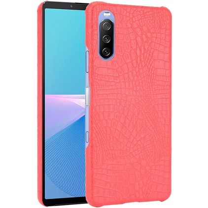 Mobigear Croco Sony Xperia 10 III Hoesje Hardcase Backcover - Rood