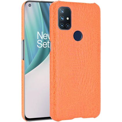 Mobigear Croco OnePlus Nord N10 5G Hoesje Hardcase Backcover - Oranje