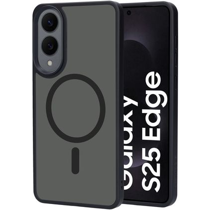 Mobiparts Hardcover Samsung Galaxy S25 Edge MagSafe Hoesje Hardcase Backcover - Zwart
