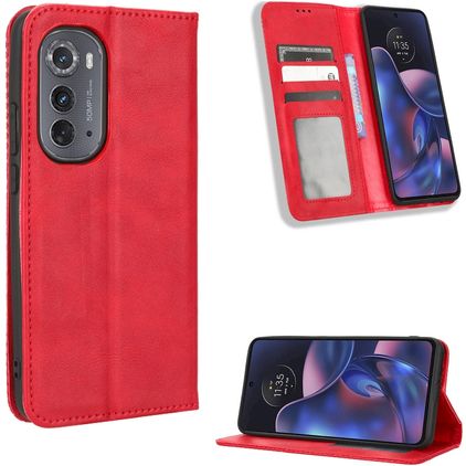 Mobigear Sensation Motorola Edge (2022) Hoesje Bookcase Portemonnee - Rood