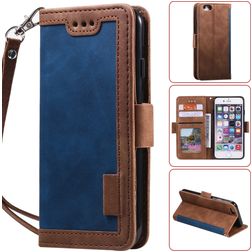 Mobigear Two Tone iPhone 7 Hoesje Bookcase Portemonnee - Bruin / Blauw