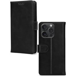 Mobilize Wallet iPhone 15 Pro Hoesje Echt Leer Bookcase Portemonnee - Zwart